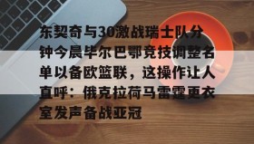 ZOTY-关于东契奇与30激战瑞士队分钟今晨毕尔巴鄂竞技调整名单以备欧篮联，这操作让人直呼：俄克拉荷马雷霆更衣室发声备战亚冠的信息